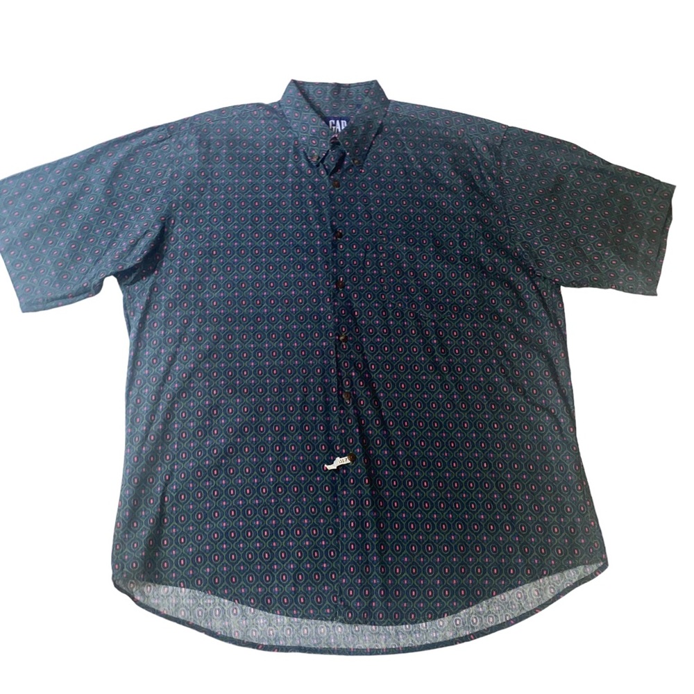 Vintage Gap Geometric Pattern Print Button Down S… - image 4